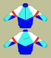retro vintage windbreaker jacket template