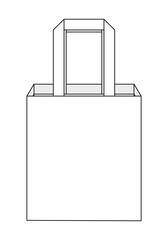 Blank White Tote Bag with Handle Template Vector on White Background