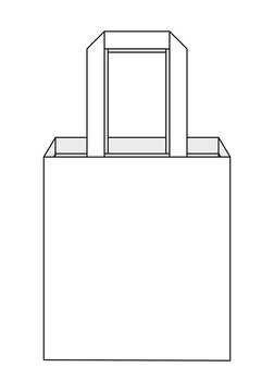 Blank White Tote Bag with Handle Template Vector on White Background