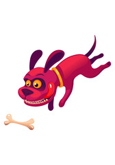 dog jumping for a bone