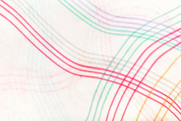 Close-up wavy lines on white paper, texture background
