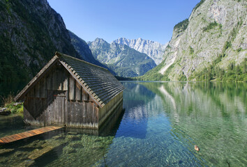 Lakeview from Obersee onto German Alps