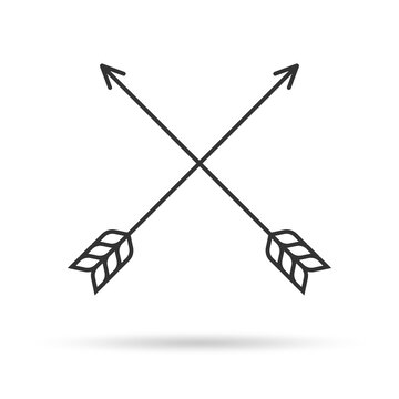 Crossed arrow icon. Archery symbol. Vector illustration.