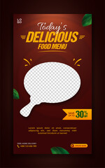 Food menu sale promo social media story template
