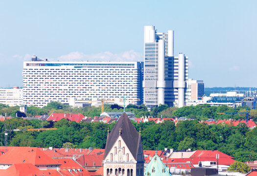 Bogenhausen borough of Munich . Architecture of modern district of Munich Bavaria 