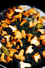 Chanterelles Fried in Pan