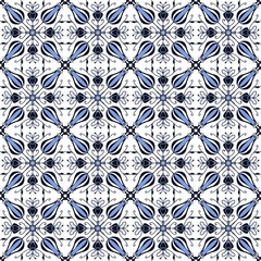 Abstract vintage blue mosaic pattern for background.