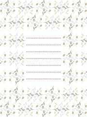 茶色と青のお花のお手紙フレーム