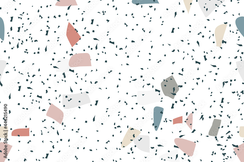 Poster terrazzo seamless pattern background vector in speckled colorful pattern