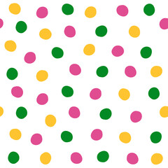 rainbow colorful seamless vector pattern background illustration with polka dots	