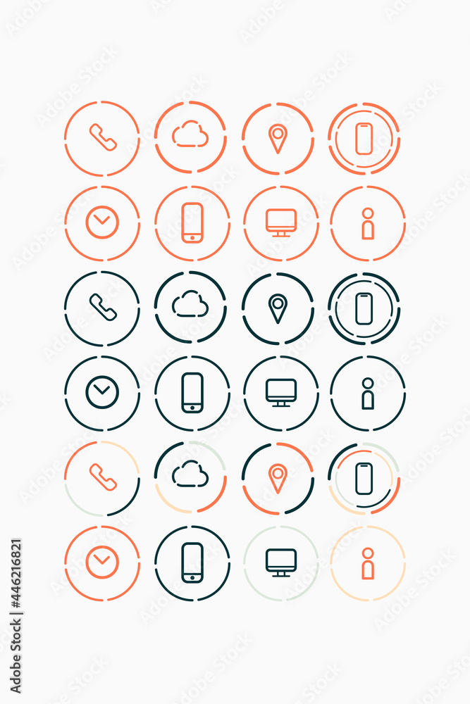 Poster computer icons and symbols vector collection