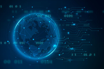 Futuristic global network technology vector