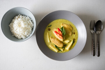 green curry with rice