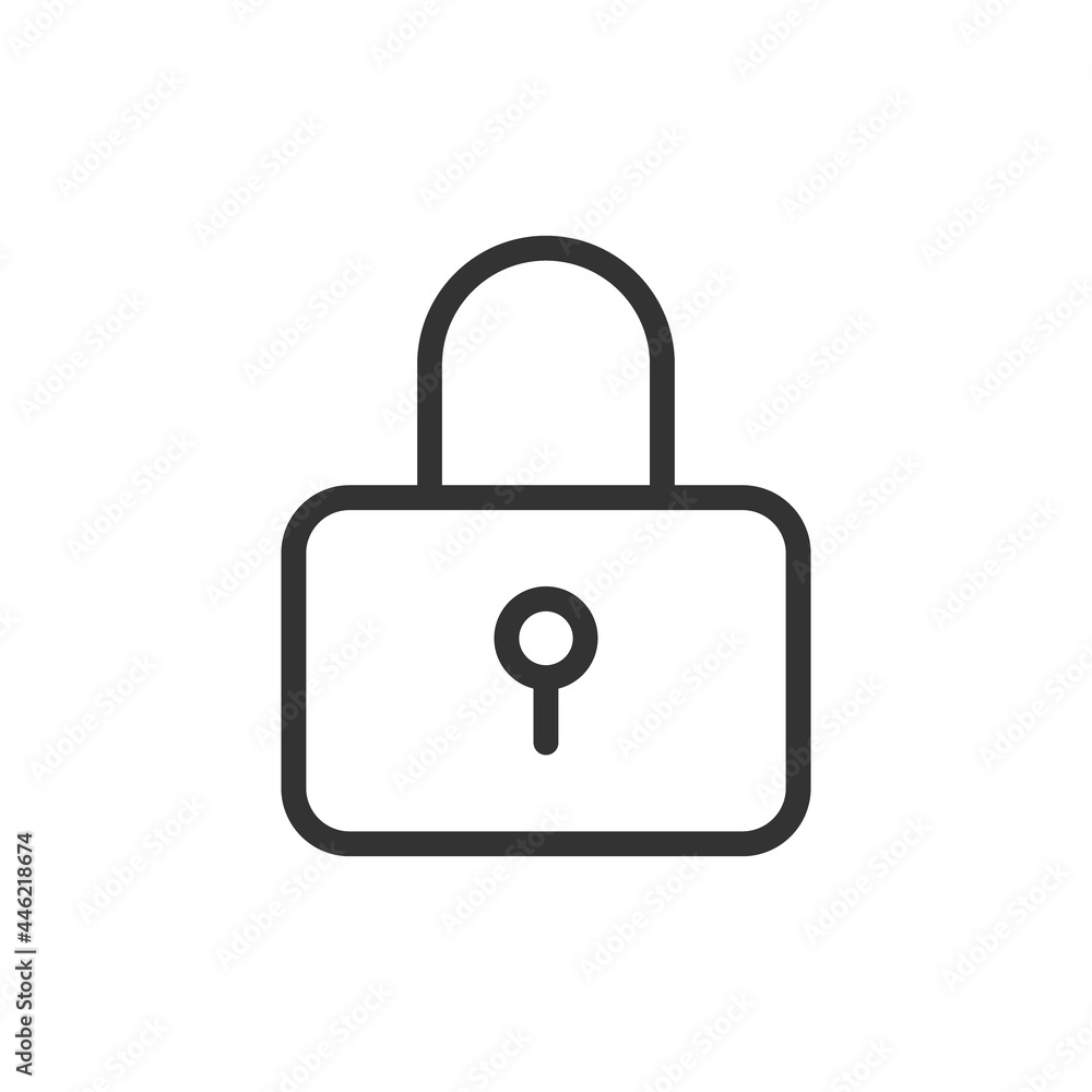 Poster premium lock line icon for app, web and ui.