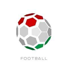 Fototapeta premium 3D soccer ball with Hungary team flag.