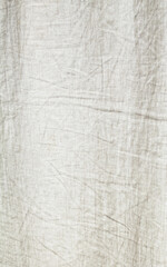 White crumpled linen fabric