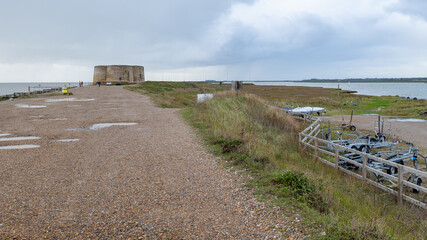 Fototapeta na wymiar The historic naval Martello Tower at Aldeburgh, Suffolk, UK