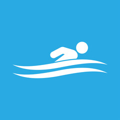 Swim icon isolated, swimming logo vector illustration