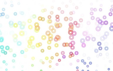 Light Green, Red vector background with bubbles.