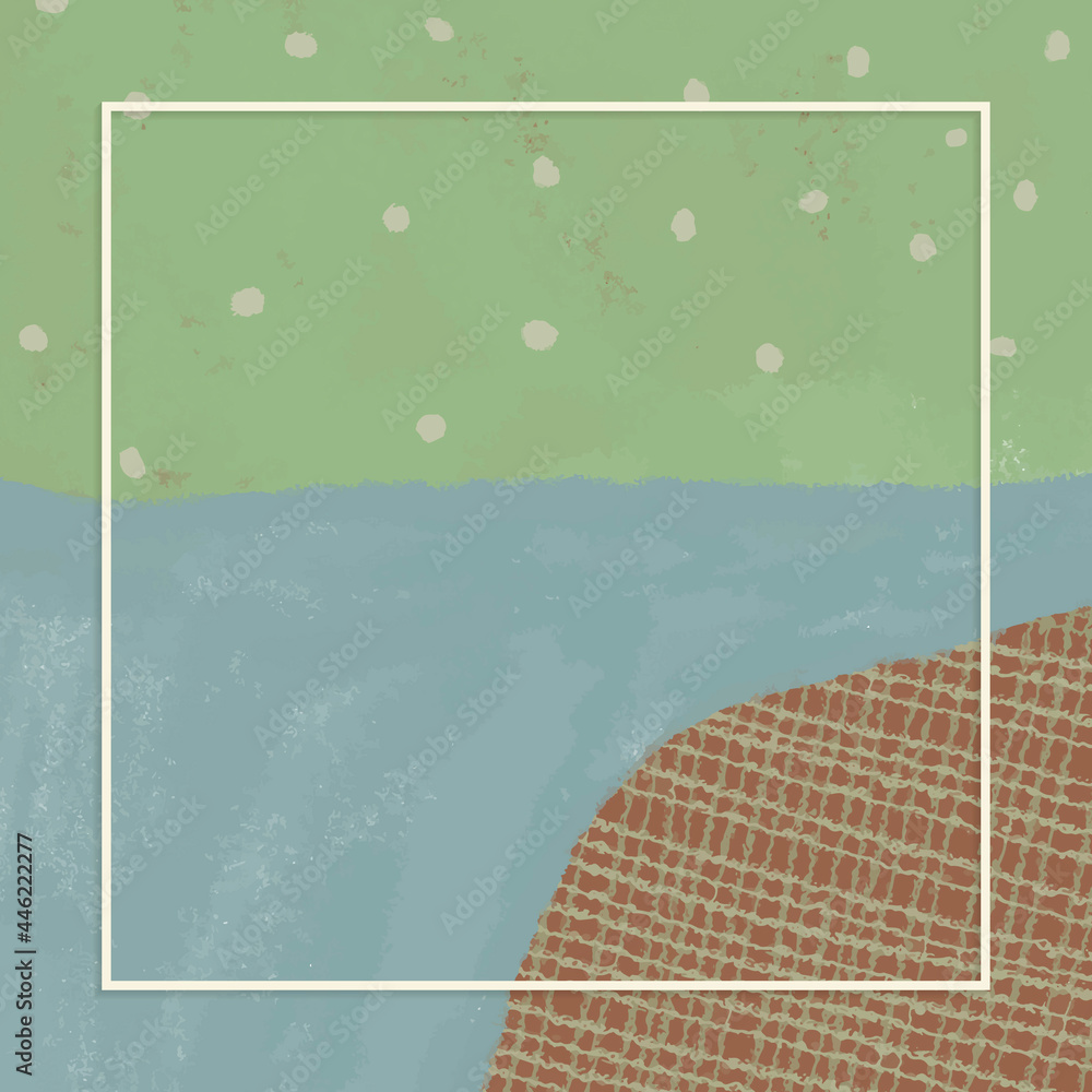 Poster rectangle frame on abstract landscape background vector