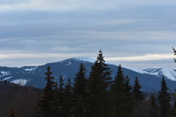 snow covered mountains in Ukraine