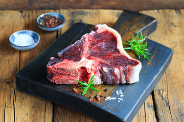 Dry Aged  Raw T-bone Steak