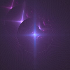 Shiny circles and flares on the purple pattern illustration