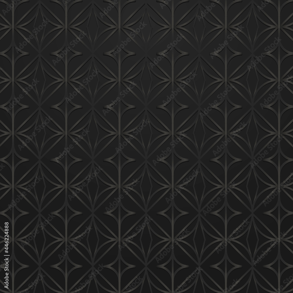 Poster seamless black round geometric patterned background design resource vector