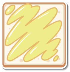 Top view of sliced bread sticker on white background