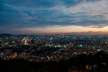 Fototapeta na wymiar view of the Seoul at night, Seoul Korea