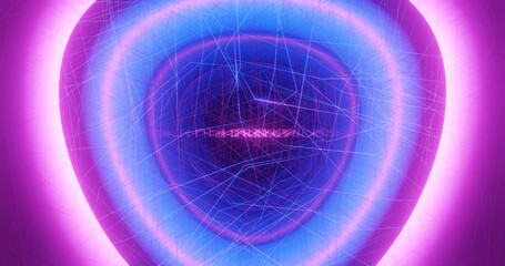 Render with pink blue curved structure with lines