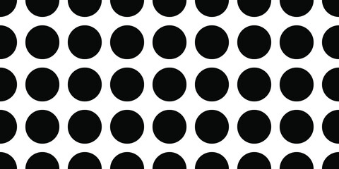 Seamless black and white circle grid pattern for background