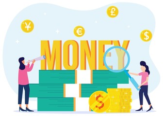 Illustration vector graphic cartoon character of money currency