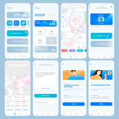 COVID-19 tracking application template vector mobile screen