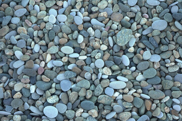 Beautiful sea pebbles, a background of sea pebbles.A lot of pebbles.