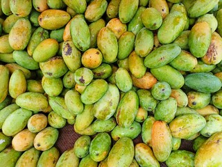 close up of mangoes