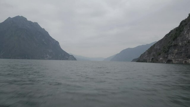 Aerial Drone Footage View Of Iseo’s lakes,in Lombardia Italy Europe Alps // no video editing

