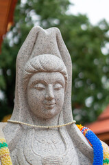 Close up view of The Bodhisattva of Mercy, Goddess of Compassion, or Quan Yin , Guan Yin , Guan Yim in Semarang
