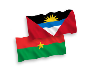 Flags of Burkina Faso and Antigua and Barbuda on a white background