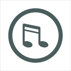 Audio, music icon. Gray vector graphic.