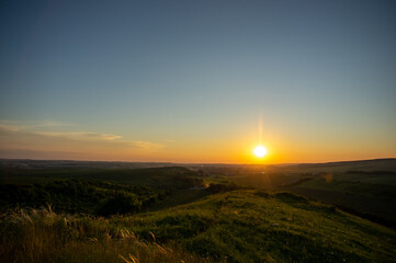 Fototapeta na wymiar Beautiful summer landscape, sunset in the countryside