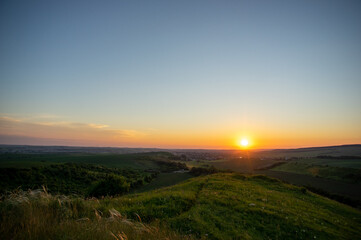 Fototapeta na wymiar Beautiful summer landscape, sunset in the countryside