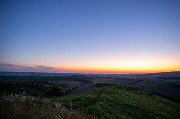 Beautiful summer landscape, sunrise in the countryside