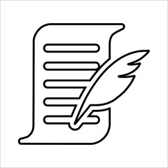 Authorship, write line icon. outline design.