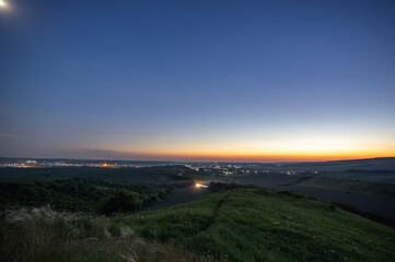 Obraz premium Beautiful summer landscape, sunset in the countryside