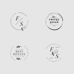 Nature Minimalist logo design, simple symbol botany. vector eps 10.