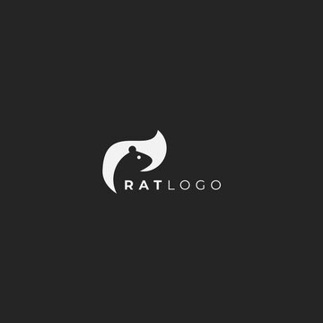 simple and modern rat logo design template