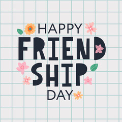 Happy Friendship Day greeting card. For poster, flyer, banner for website template, cards, posters, logo. Vector illustration.