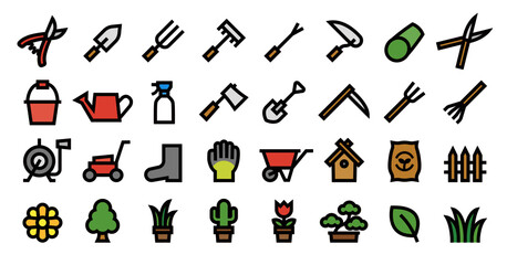 Gardening Icon Set (Bold outline Color version) © Satoshi Kikyo