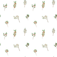 Seamless pattern. Hand painted Christmas Toys.